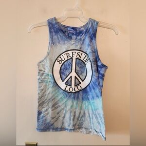 Tye dye surfside blue tank top size womens small